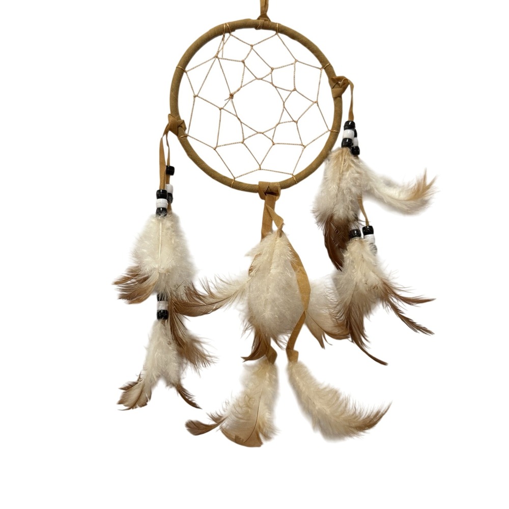 Handmade Dreamcatcher‎ Native American Adorned With Feathers Beads